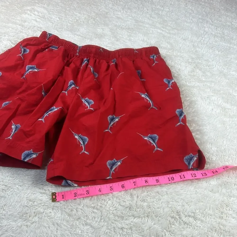 Polo‎ Sport red swordfish print swim trunks, XL